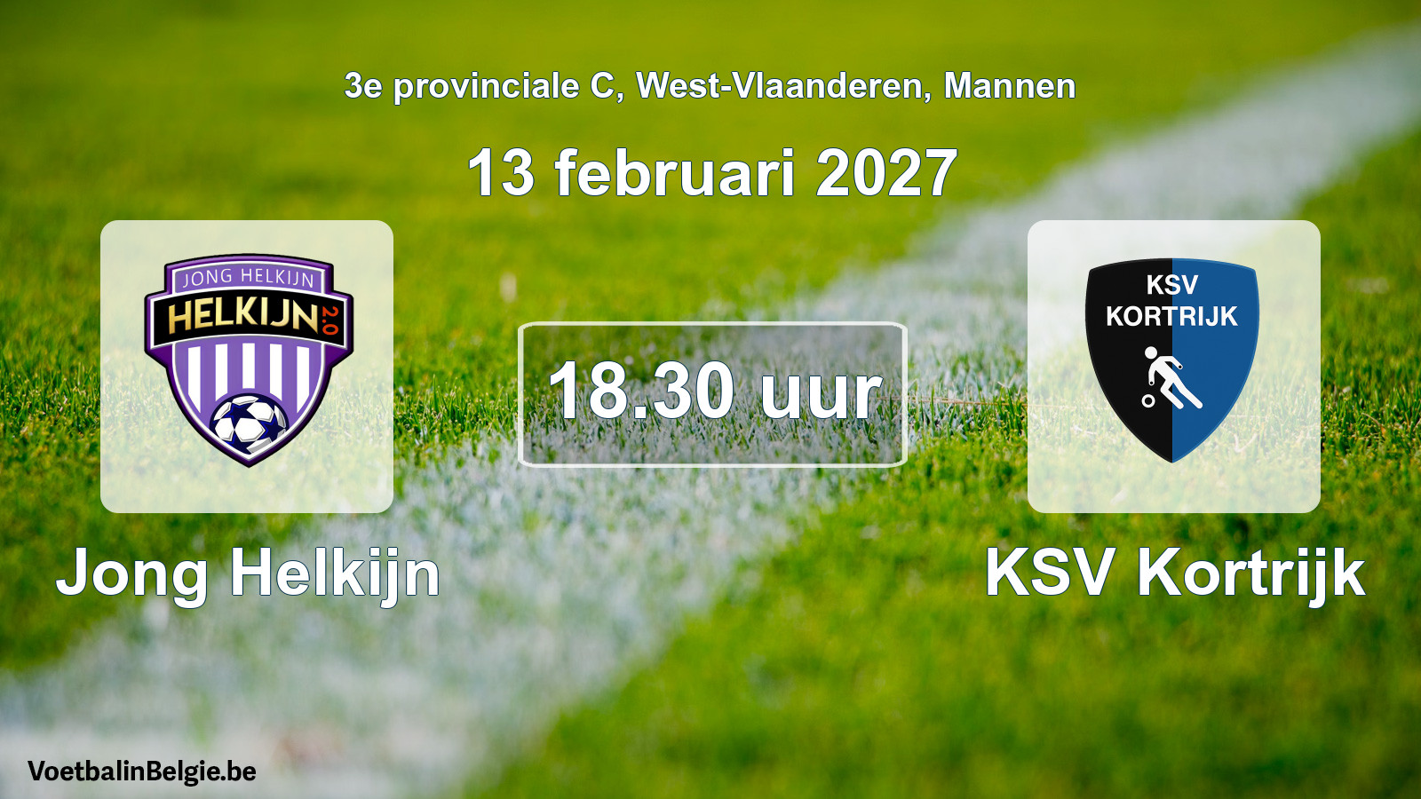 Geplande wedstrijd mannenvoetbal: Jong Helkijn - KSV Kortrijk (13 februari 2027)