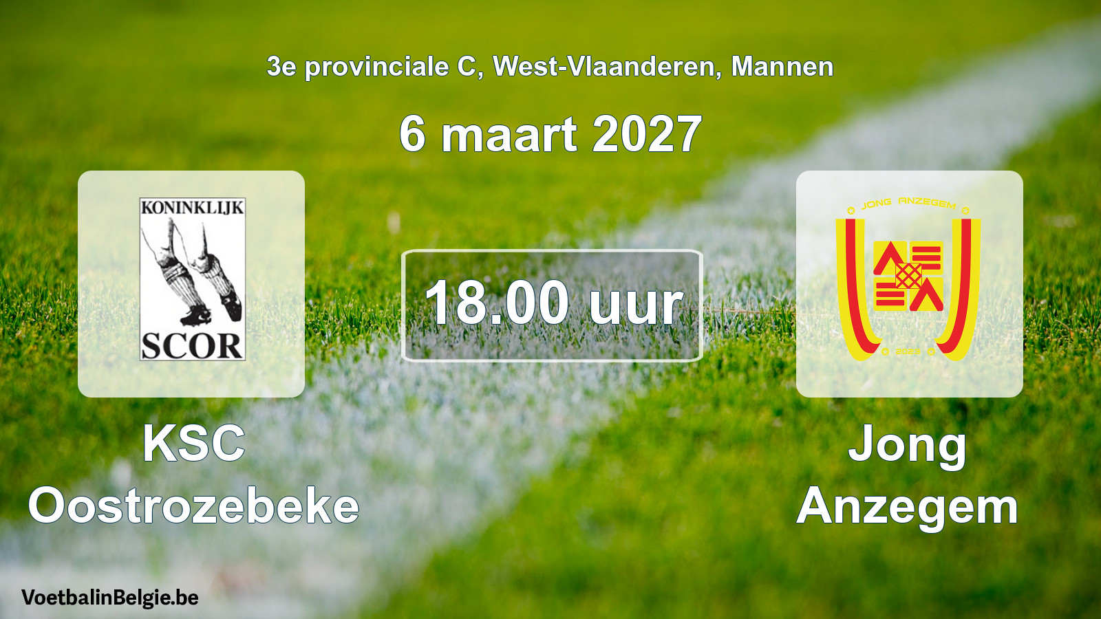 Geplande wedstrijd mannenvoetbal: KSC Oostrozebeke - Jong Anzegem (6 maart 2027)