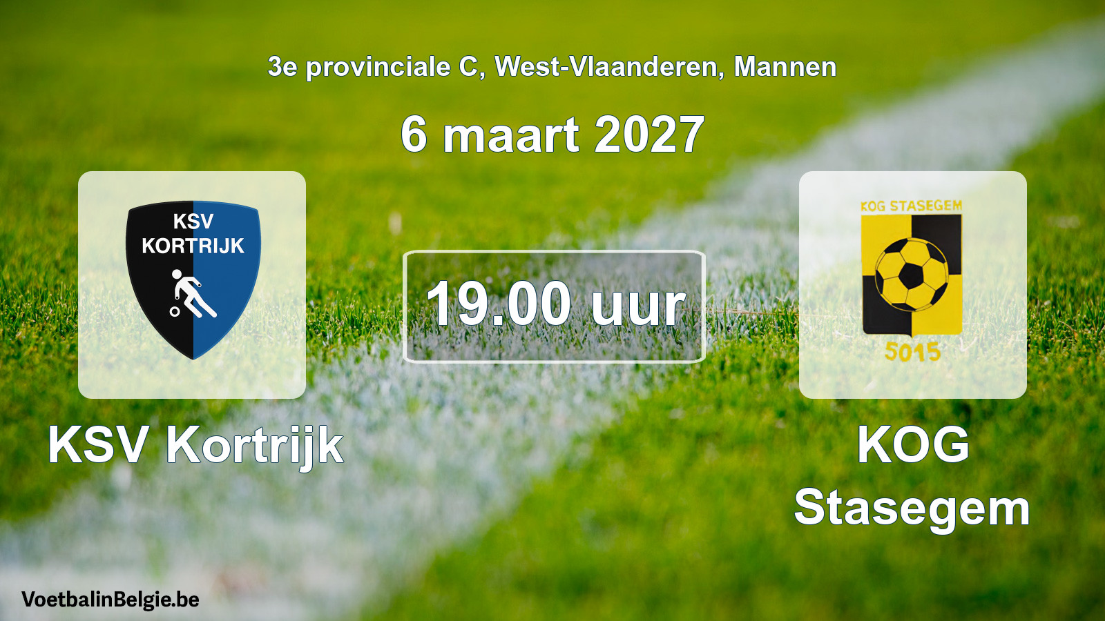 Geplande wedstrijd mannenvoetbal: KSV Kortrijk - KOG Stasegem (6 maart 2027)