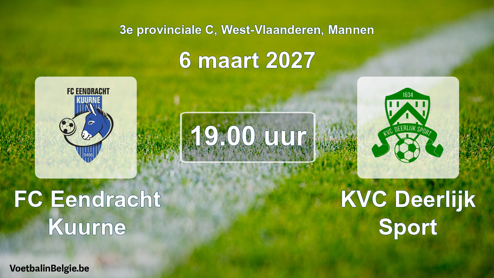 Geplande wedstrijd mannenvoetbal: FC Eendracht Kuurne - KVC Deerlijk Sport (6 maart 2027)