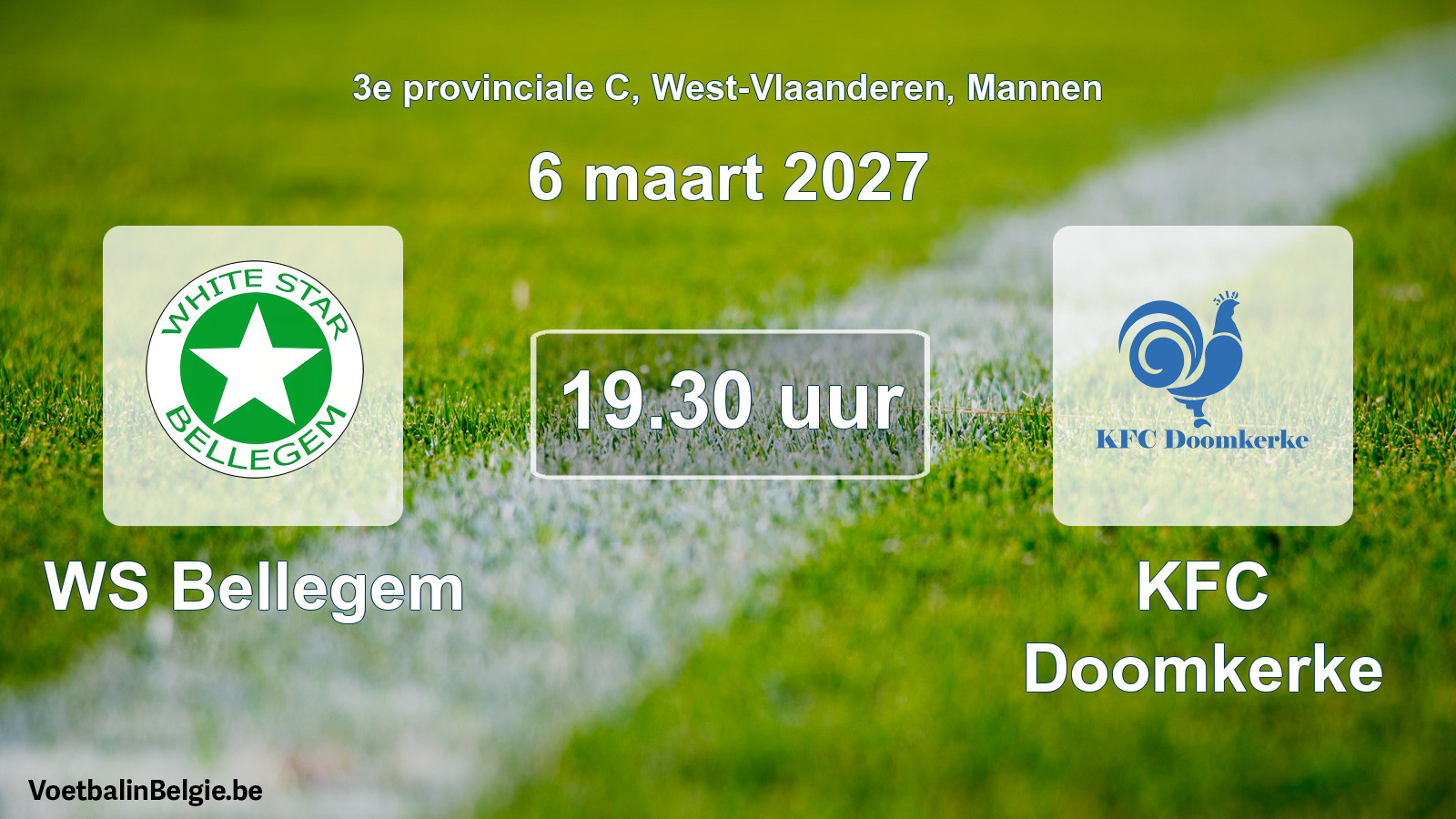Geplande wedstrijd mannenvoetbal: WS Bellegem - KFC Doomkerke (6 maart 2027)