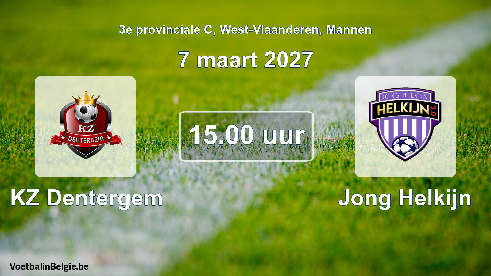 Geplande wedstrijd mannenvoetbal: KZ Dentergem - Jong Helkijn (7 maart 2027)