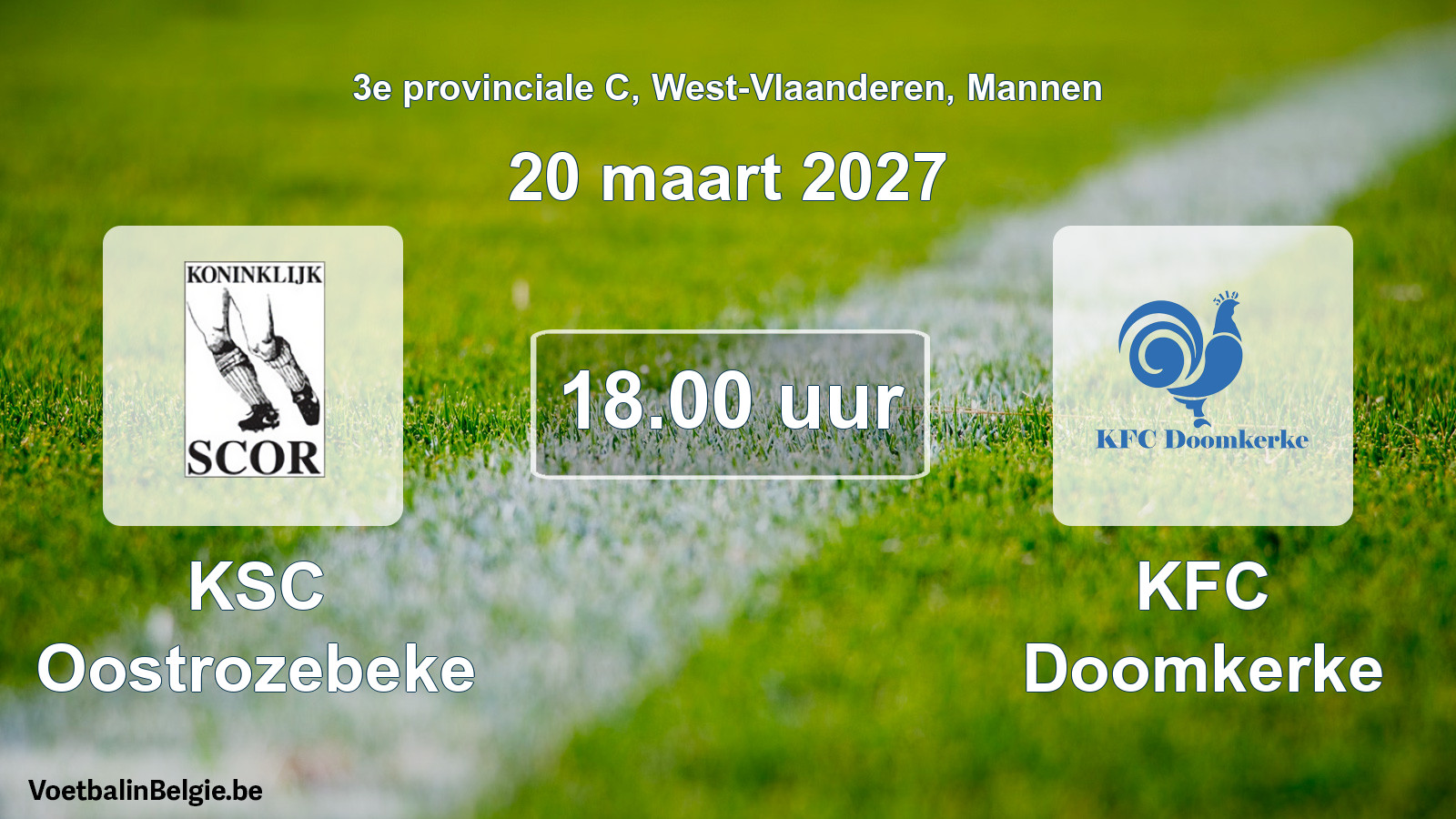 Geplande wedstrijd mannenvoetbal: KSC Oostrozebeke - KFC Doomkerke (20 maart 2027)