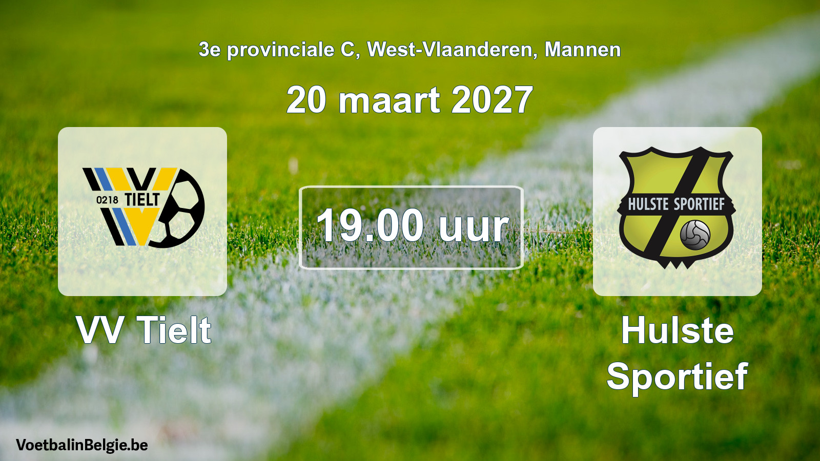 Geplande wedstrijd mannenvoetbal: VV Tielt - Hulste Sportief (20 maart 2027)