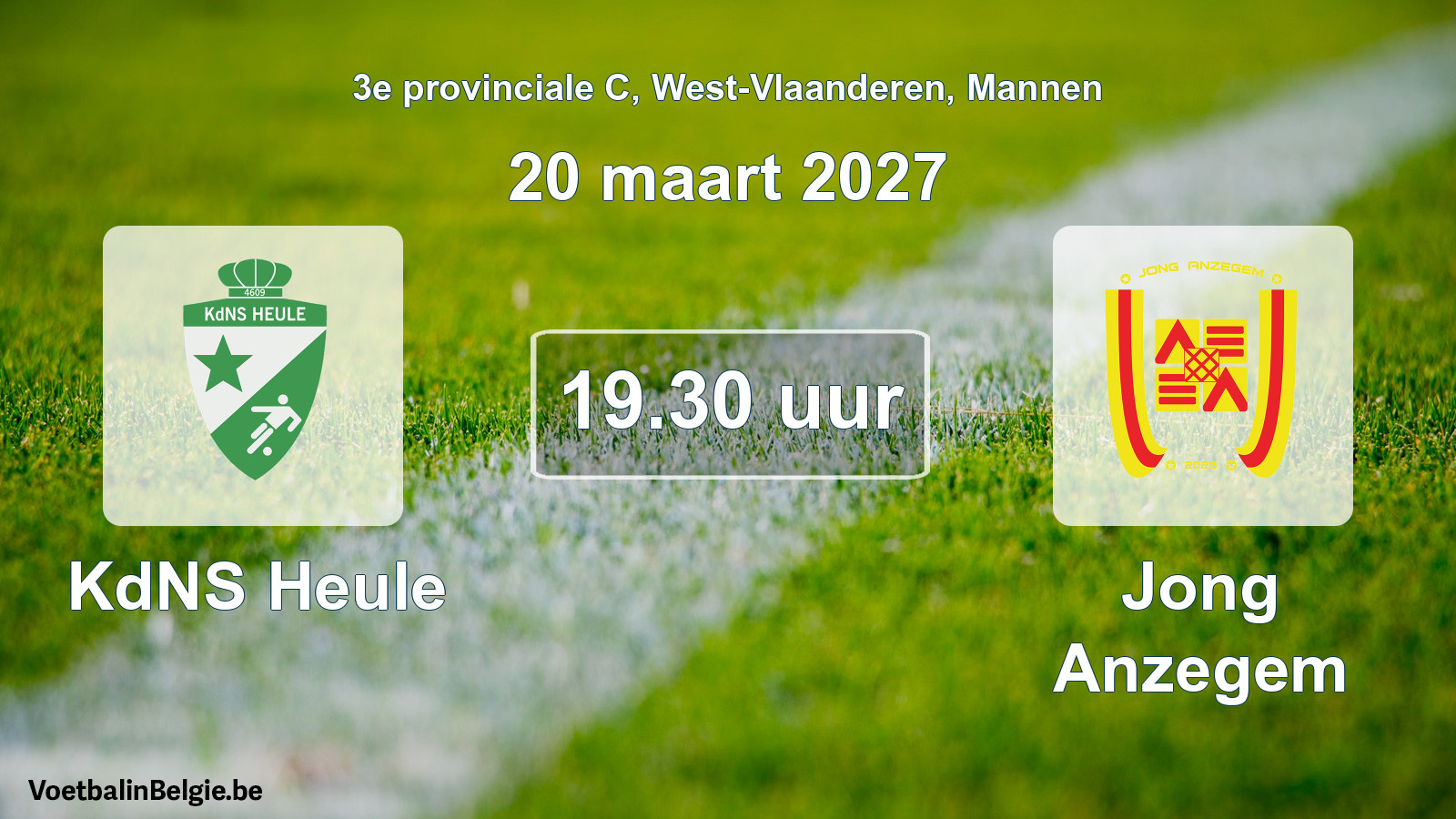 Geplande wedstrijd mannenvoetbal: KdNS Heule - Jong Anzegem (20 maart 2027)