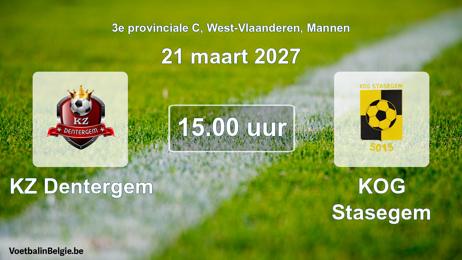 Geplande wedstrijd mannenvoetbal: KZ Dentergem - KOG Stasegem (21 maart 2027)
