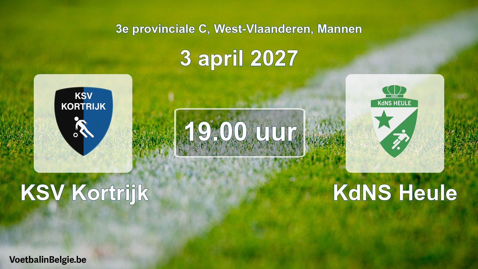 Geplande wedstrijd mannenvoetbal: KSV Kortrijk - KdNS Heule (3 april 2027)