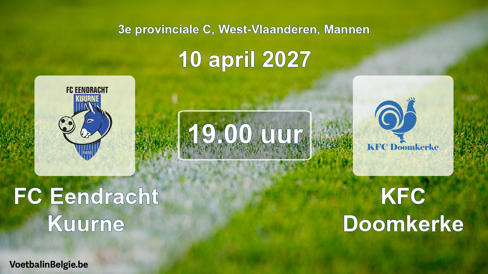 Geplande wedstrijd mannenvoetbal: FC Eendracht Kuurne - KFC Doomkerke (10 april 2027)