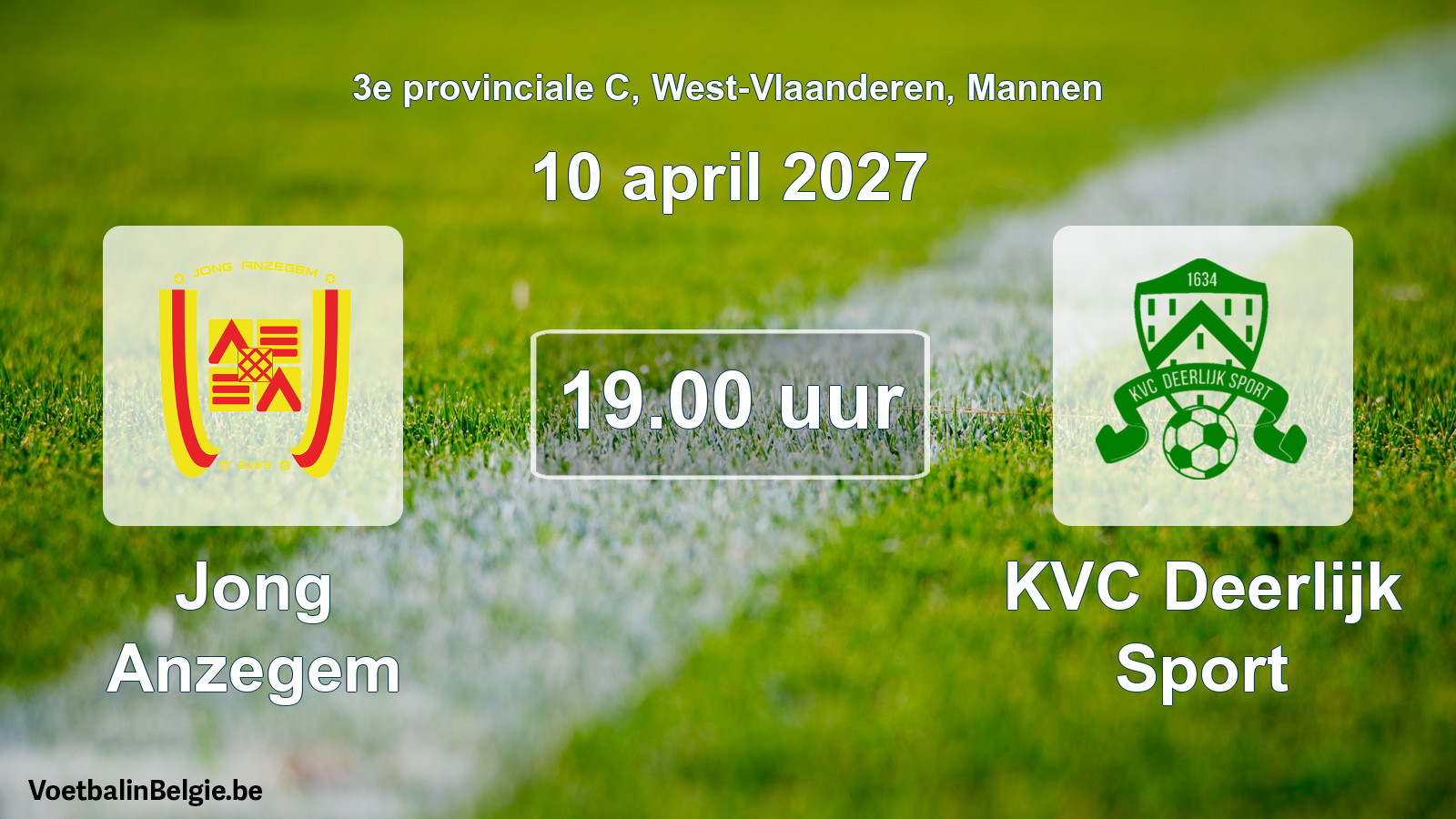 Geplande wedstrijd mannenvoetbal: Jong Anzegem - KVC Deerlijk Sport (10 april 2027)