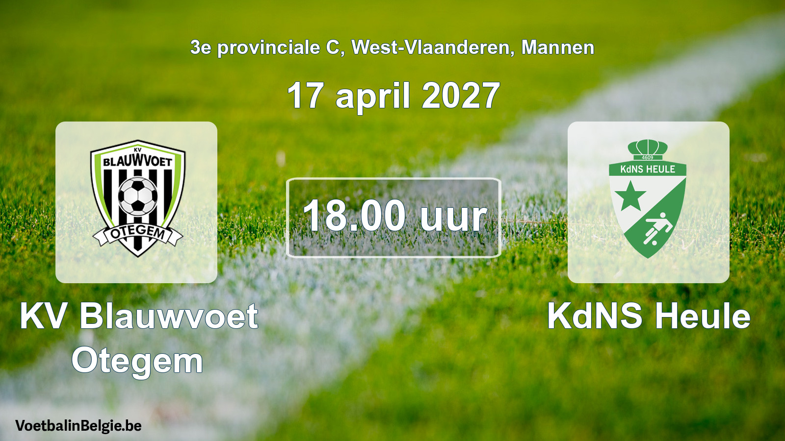 Geplantes Spiel männer-Fußball: KV Blauwvoet Otegem - KdNS Heule (17 April 2027)