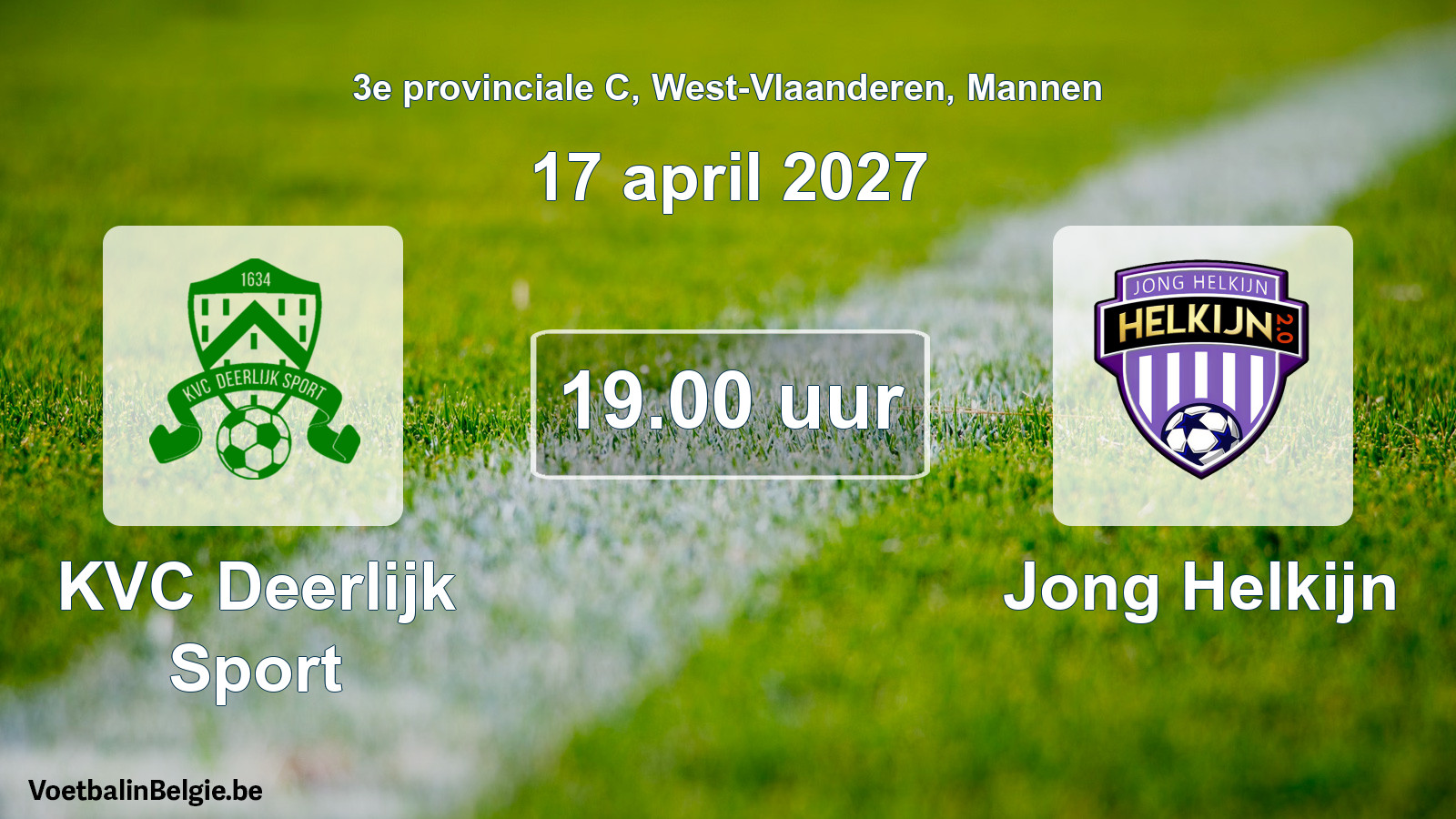 Geplande wedstrijd mannenvoetbal: KVC Deerlijk Sport - Jong Helkijn (17 april 2027)
