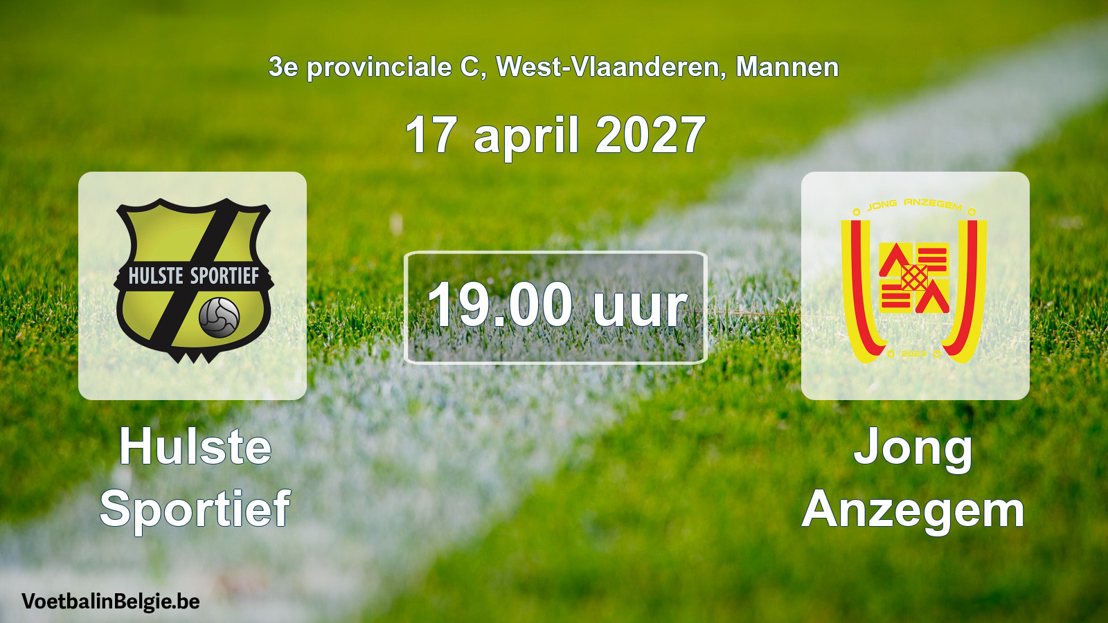 Geplande wedstrijd mannenvoetbal: Hulste Sportief - Jong Anzegem (17 april 2027)