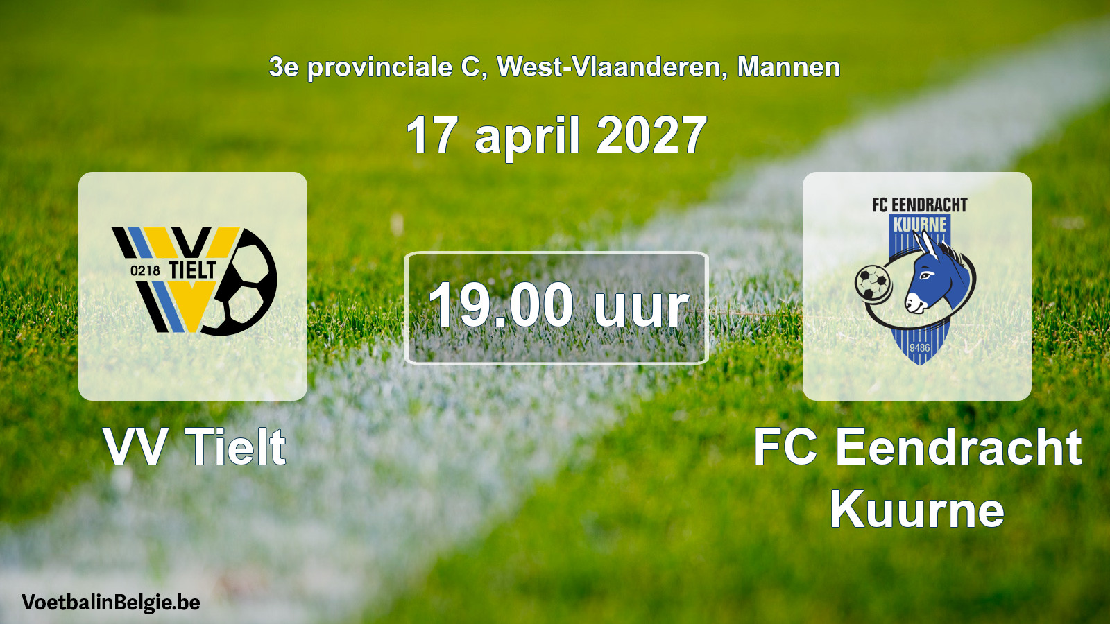 Geplande wedstrijd mannenvoetbal: VV Tielt - FC Eendracht Kuurne (17 april 2027)