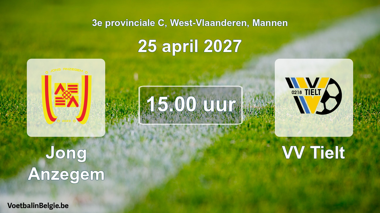 Geplande wedstrijd mannenvoetbal: Jong Anzegem - VV Tielt (25 april 2027)