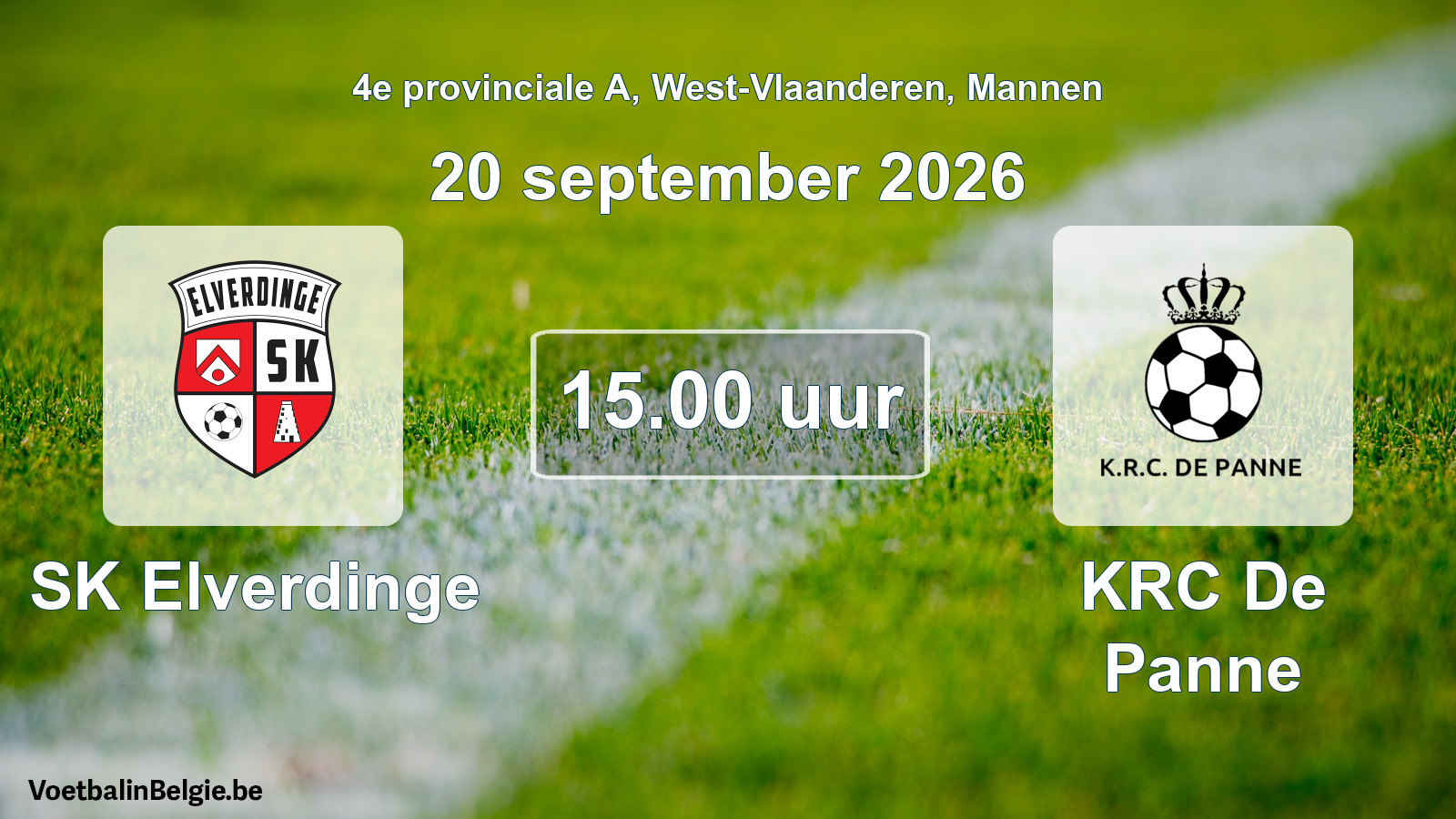 Geplantes Spiel männer-Fußball: SK Elverdinge - KRC De Panne (20 September 2026)