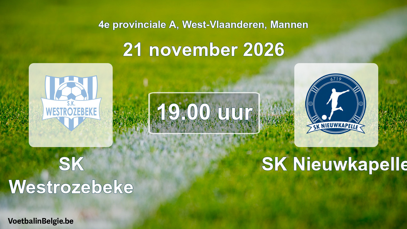Geplande wedstrijd mannenvoetbal: SK Westrozebeke - SK Nieuwkapelle (21 november 2026)