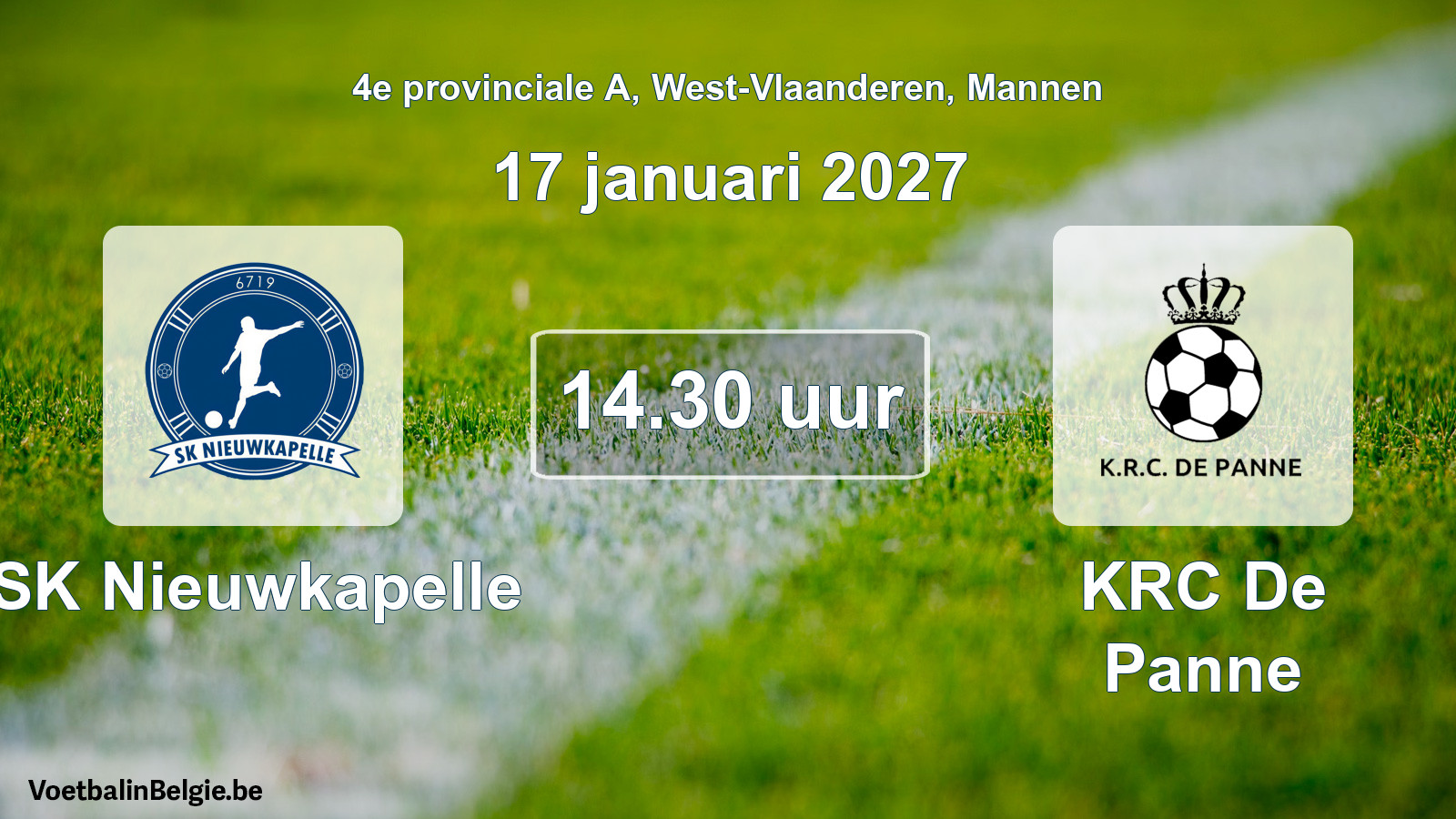 Geplantes Spiel männer-Fußball: SK Nieuwkapelle - KRC De Panne (17 Januar 2027)