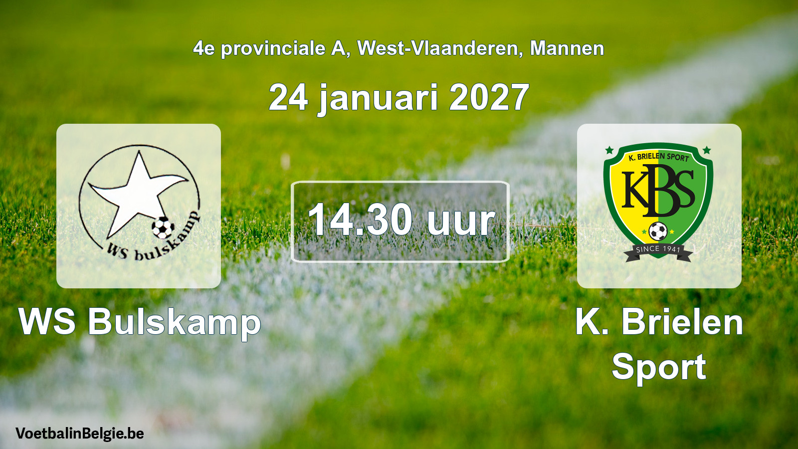 Geplantes Spiel männer-Fußball: WS Bulskamp - K. Brielen Sport (24 Januar 2027)