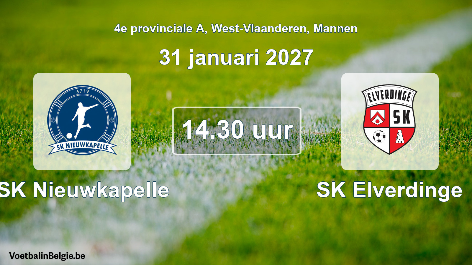 Geplande wedstrijd mannenvoetbal: SK Nieuwkapelle - SK Elverdinge (31 januari 2027)