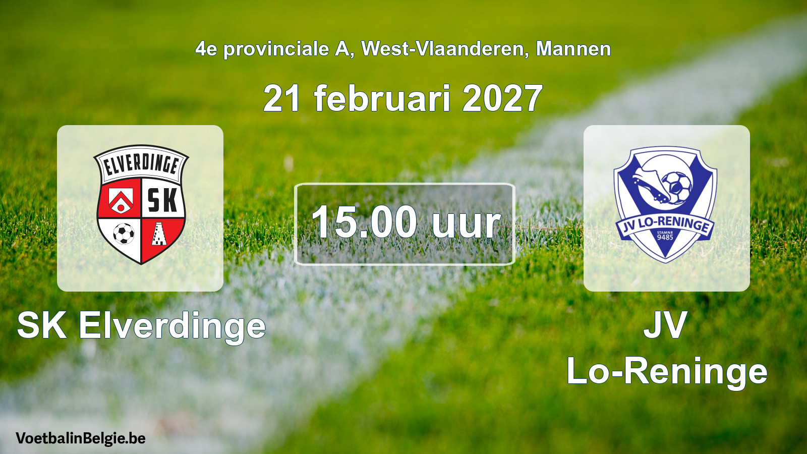 Geplantes Spiel männer-Fußball: SK Elverdinge - JV Lo-Reninge (21 Februar 2027)