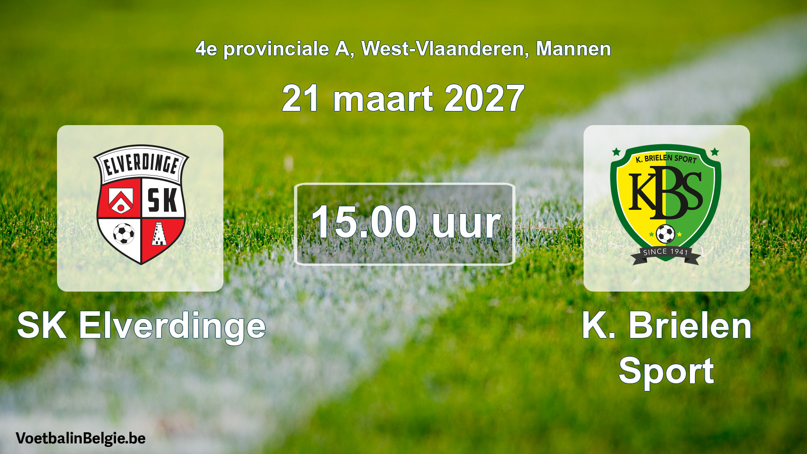 Geplande wedstrijd mannenvoetbal: SK Elverdinge - K. Brielen Sport (21 maart 2027)