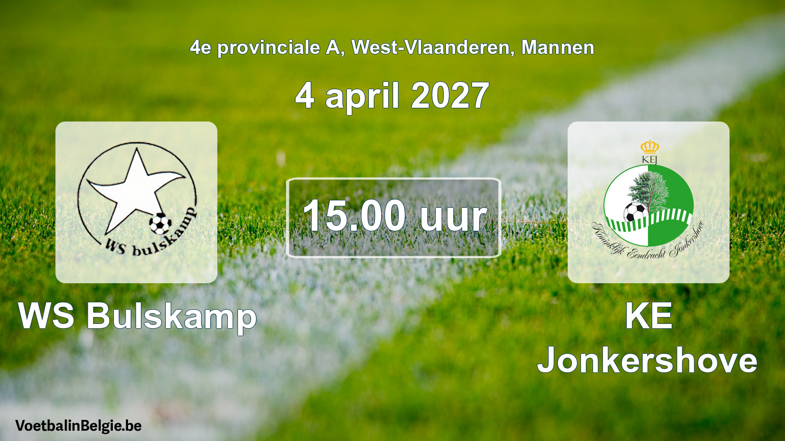 Geplande wedstrijd mannenvoetbal: WS Bulskamp - KE Jonkershove (4 april 2027)