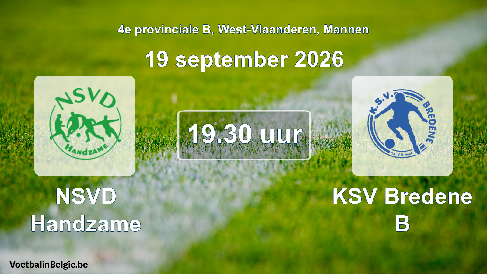Geplande wedstrijd mannenvoetbal: NSVD Handzame - KSV Bredene B (19 september 2026)