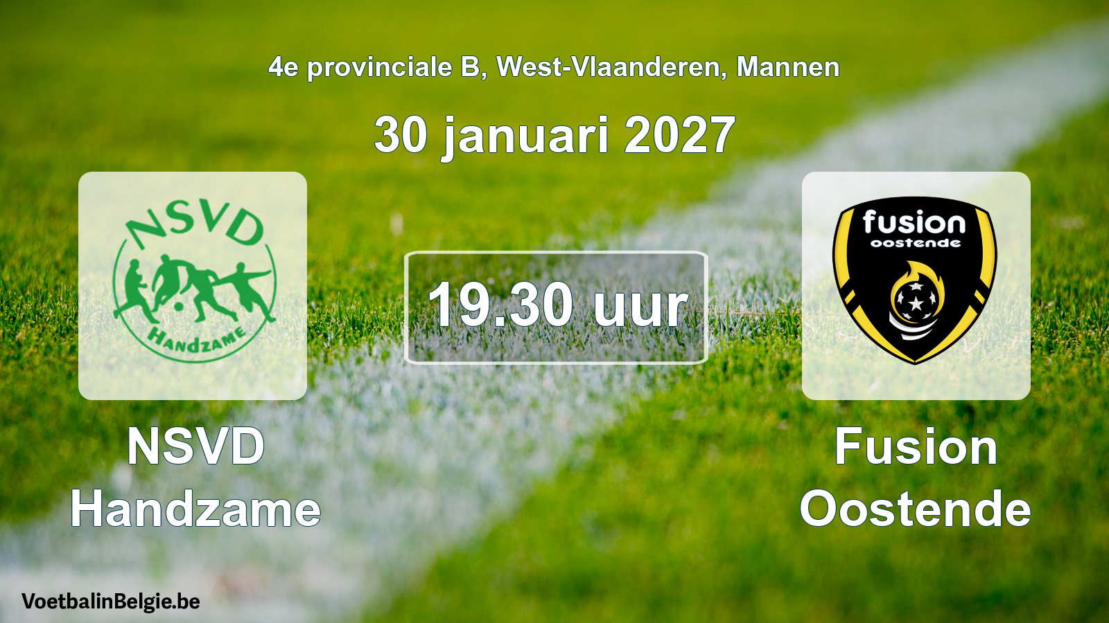 Geplande wedstrijd mannenvoetbal: NSVD Handzame - Fusion Oostende (30 januari 2027)