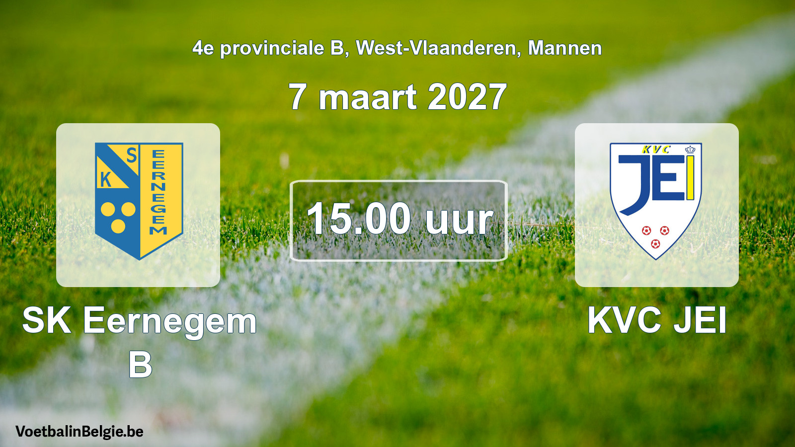 Geplantes Spiel männer-Fußball: SK Eernegem B - KVC JEI (7 März 2027)