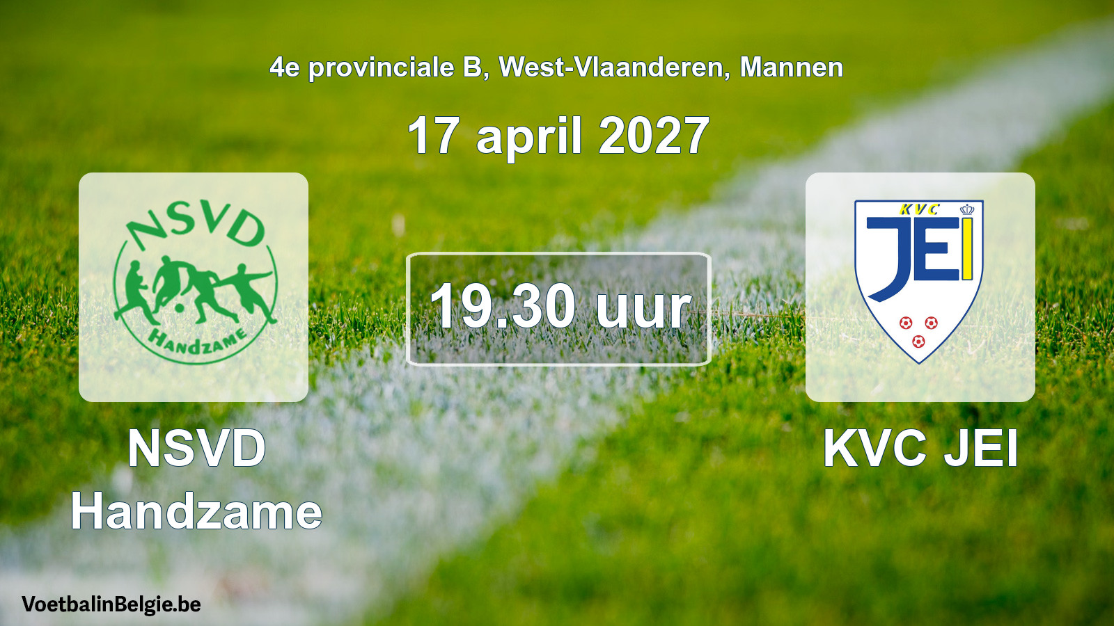 Geplande wedstrijd mannenvoetbal: NSVD Handzame - KVC JEI (17 april 2027)