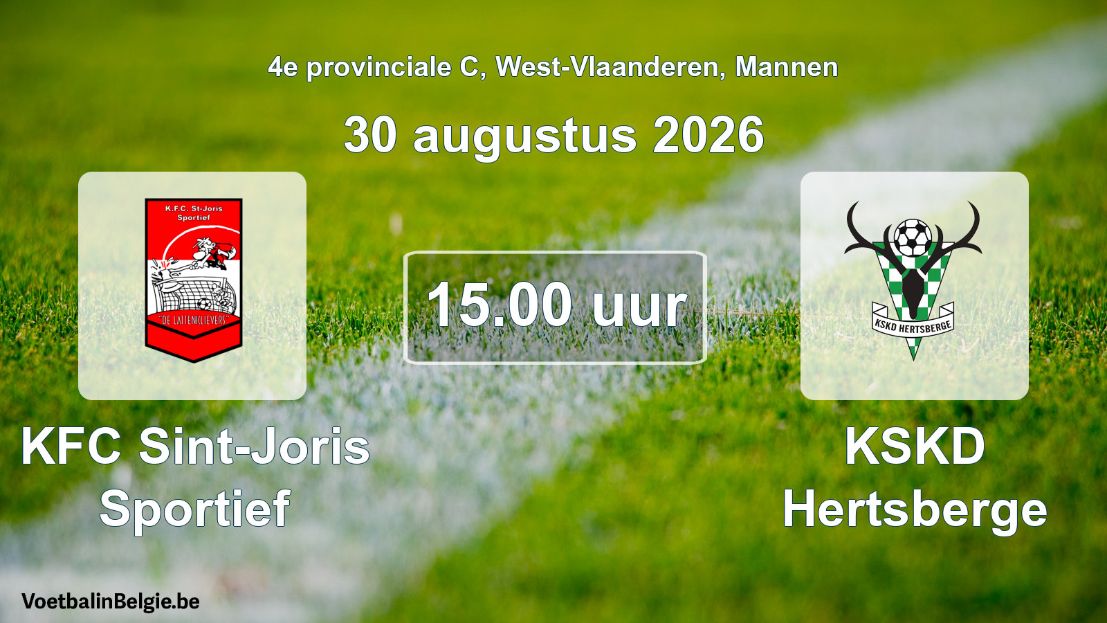 Geplande wedstrijd mannenvoetbal: KFC Sint-Joris Sportief - KSKD Hertsberge (30 augustus 2026)
