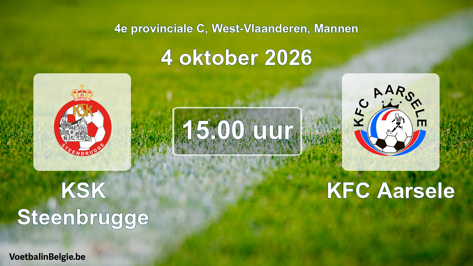 Geplande wedstrijd mannenvoetbal: KSK Steenbrugge - KFC Aarsele (4 oktober 2026)