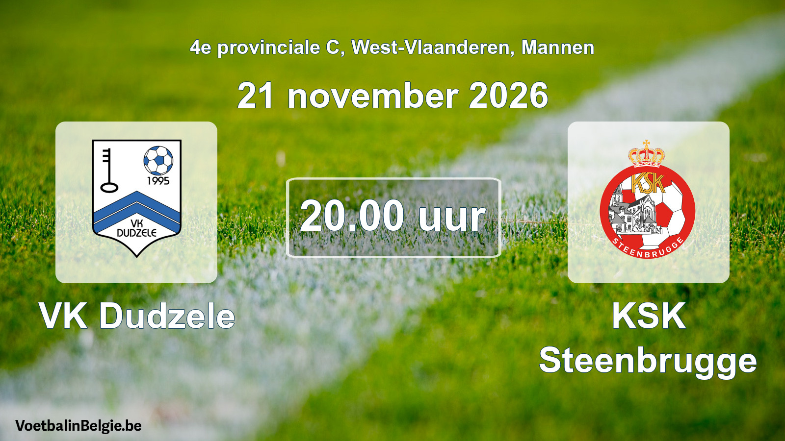 Geplande wedstrijd mannenvoetbal: VK Dudzele - KSK Steenbrugge (21 november 2026)