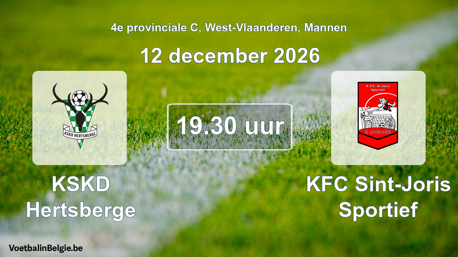 Geplande wedstrijd mannenvoetbal: KSKD Hertsberge - KFC Sint-Joris Sportief (12 december 2026)