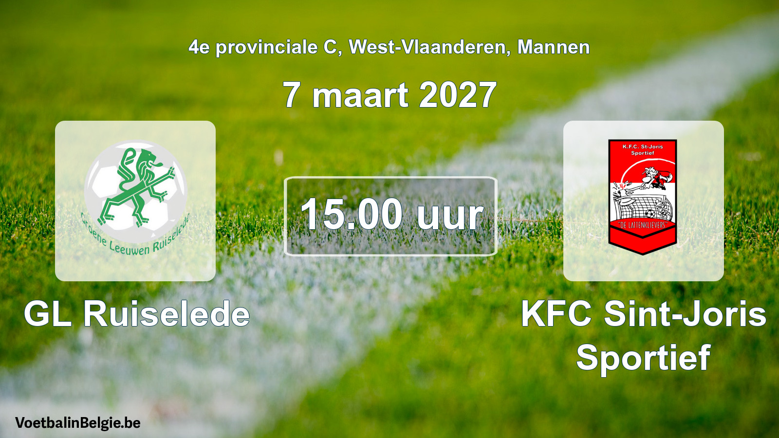 Geplande wedstrijd mannenvoetbal: GL Ruiselede - KFC Sint-Joris Sportief (7 maart 2027)