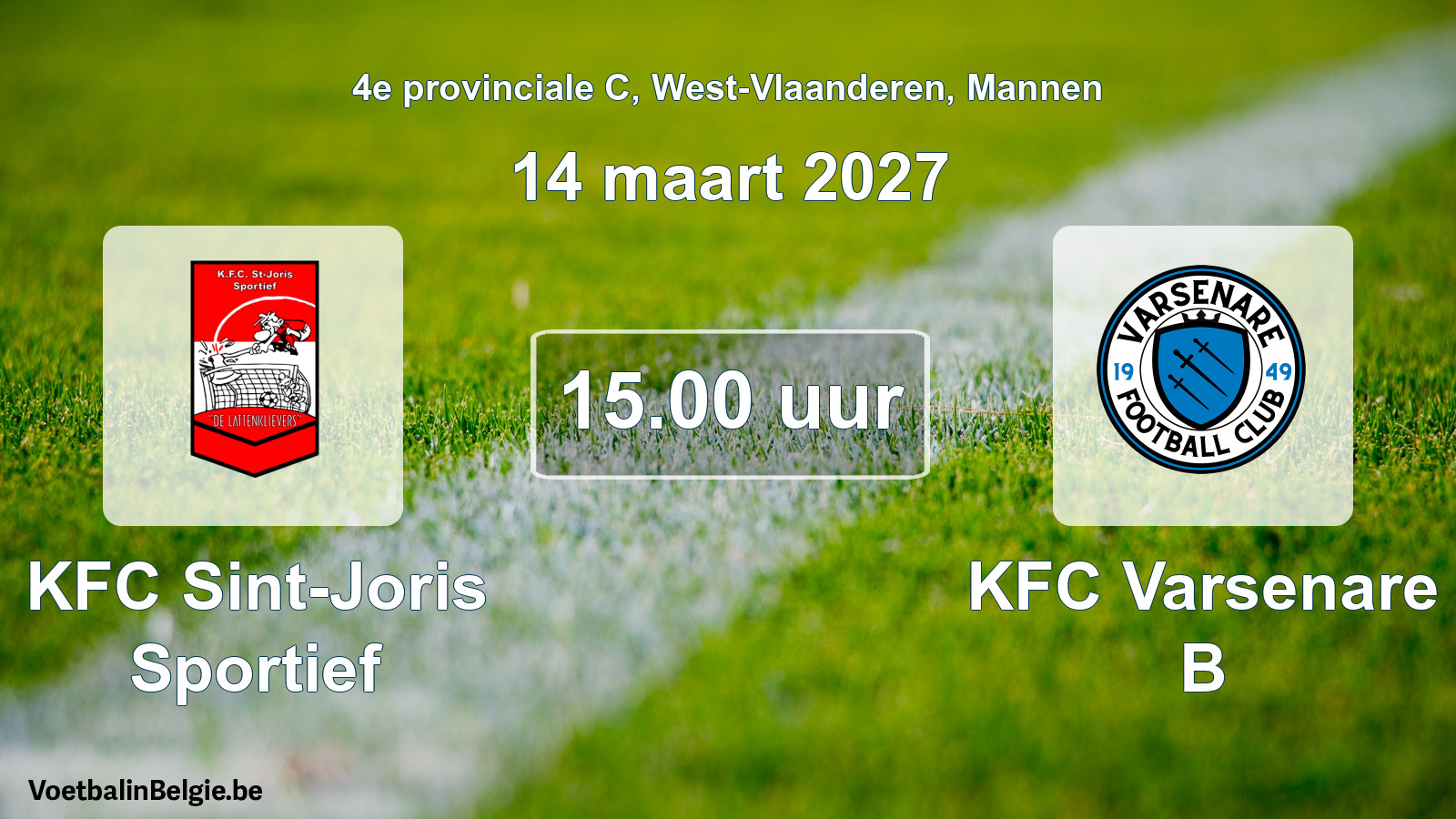 Geplantes Spiel männer-Fußball: KFC Sint-Joris Sportief - KFC Varsenare B (14 März 2027)