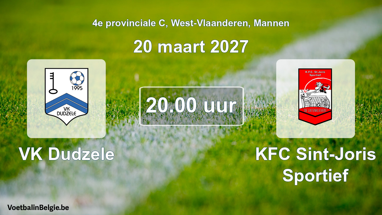 Geplande wedstrijd mannenvoetbal: VK Dudzele - KFC Sint-Joris Sportief (20 maart 2027)