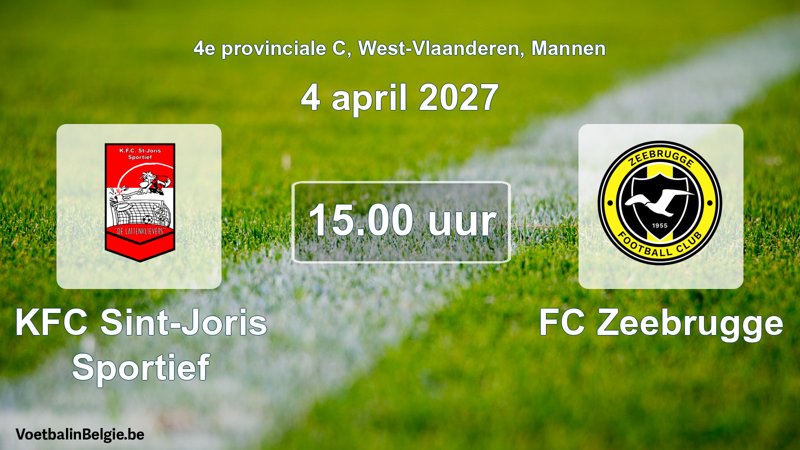 Scheduled match men football: KFC Sint-Joris Sportief - FC Zeebrugge (4 April 2027)