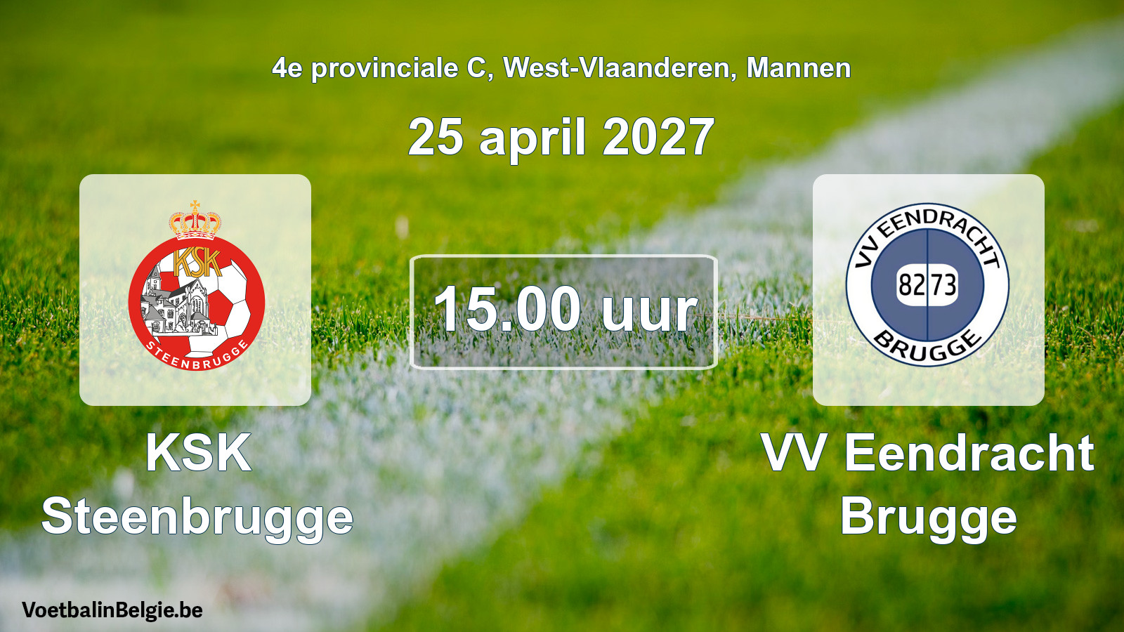 Match prévu football hommes: KSK Steenbrugge - VV Eendracht Brugge (25 avril 2027)