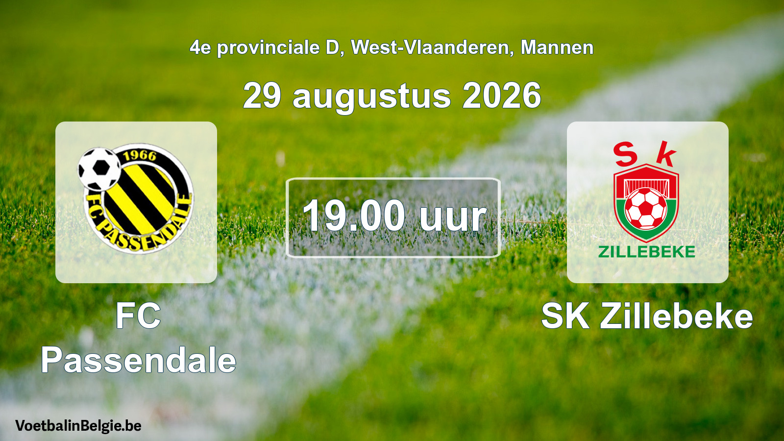 Geplande wedstrijd mannenvoetbal: FC Passendale - SK Zillebeke (29 augustus 2026)