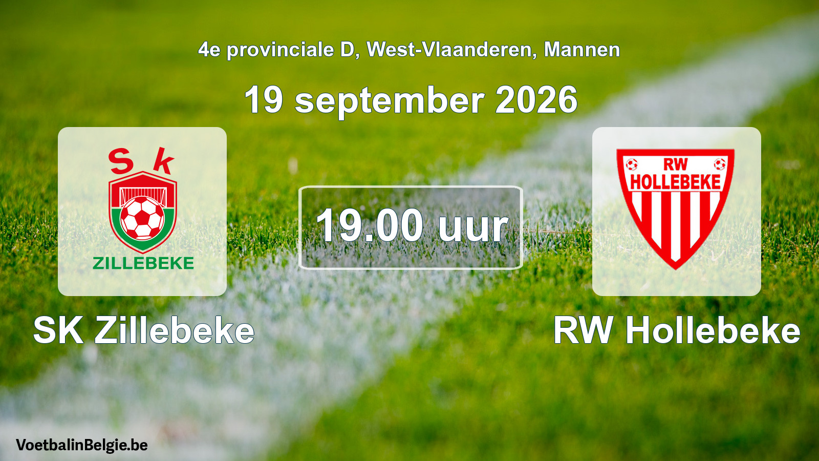Geplande wedstrijd mannenvoetbal: SK Zillebeke - RW Hollebeke (19 september 2026)