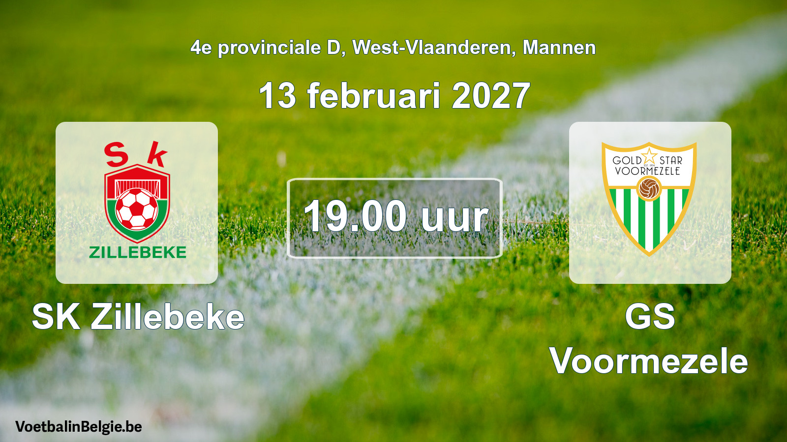 Geplande wedstrijd mannenvoetbal: SK Zillebeke - GS Voormezele (13 februari 2027)