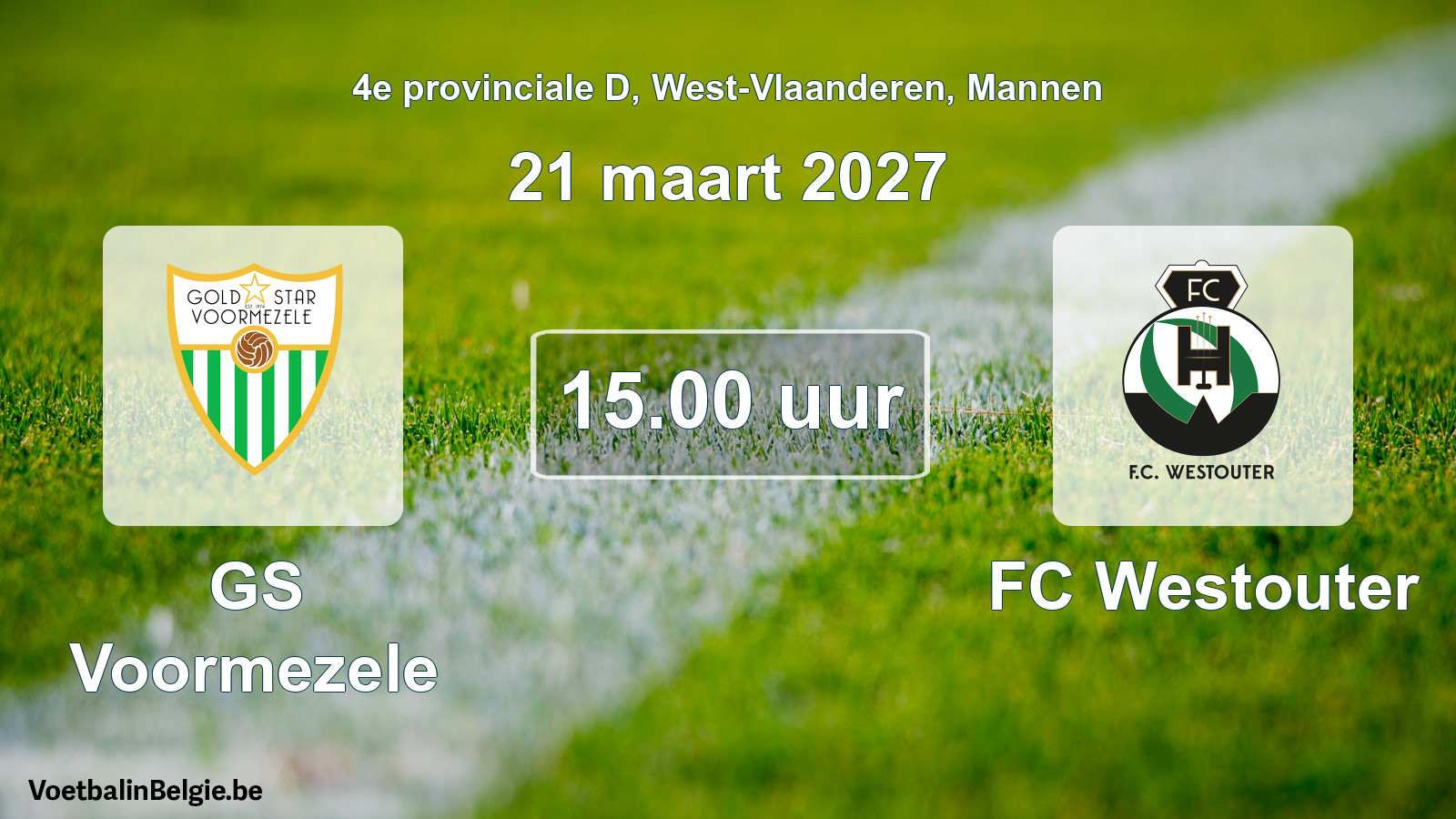 Geplande wedstrijd mannenvoetbal: GS Voormezele - FC Westouter (21 maart 2027)