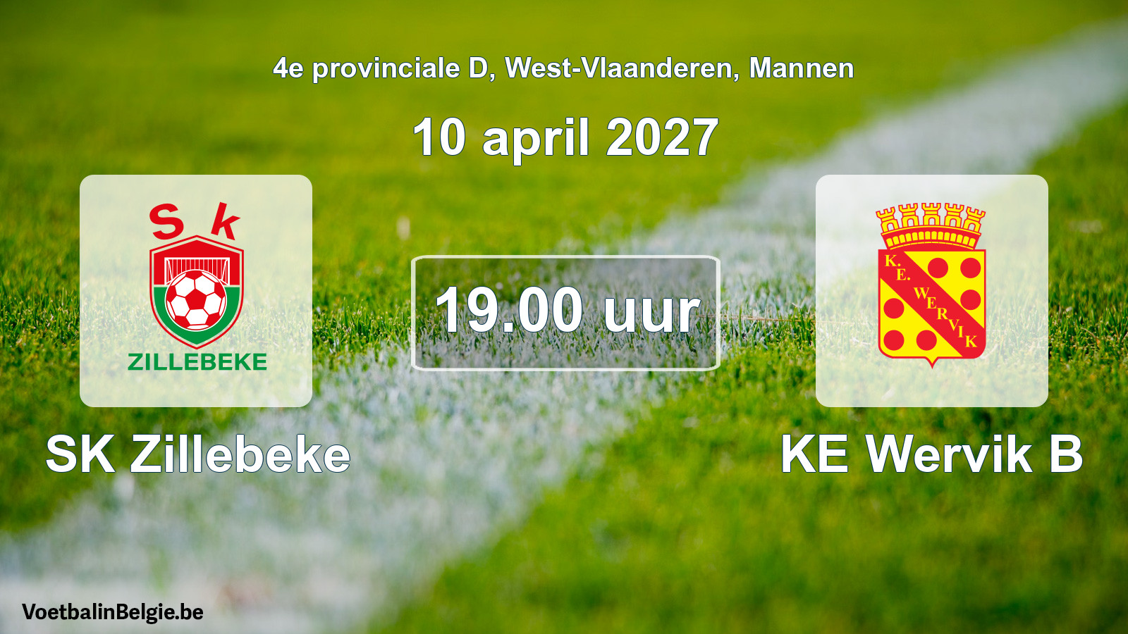 Geplande wedstrijd mannenvoetbal: SK Zillebeke - KE Wervik B (10 april 2027)