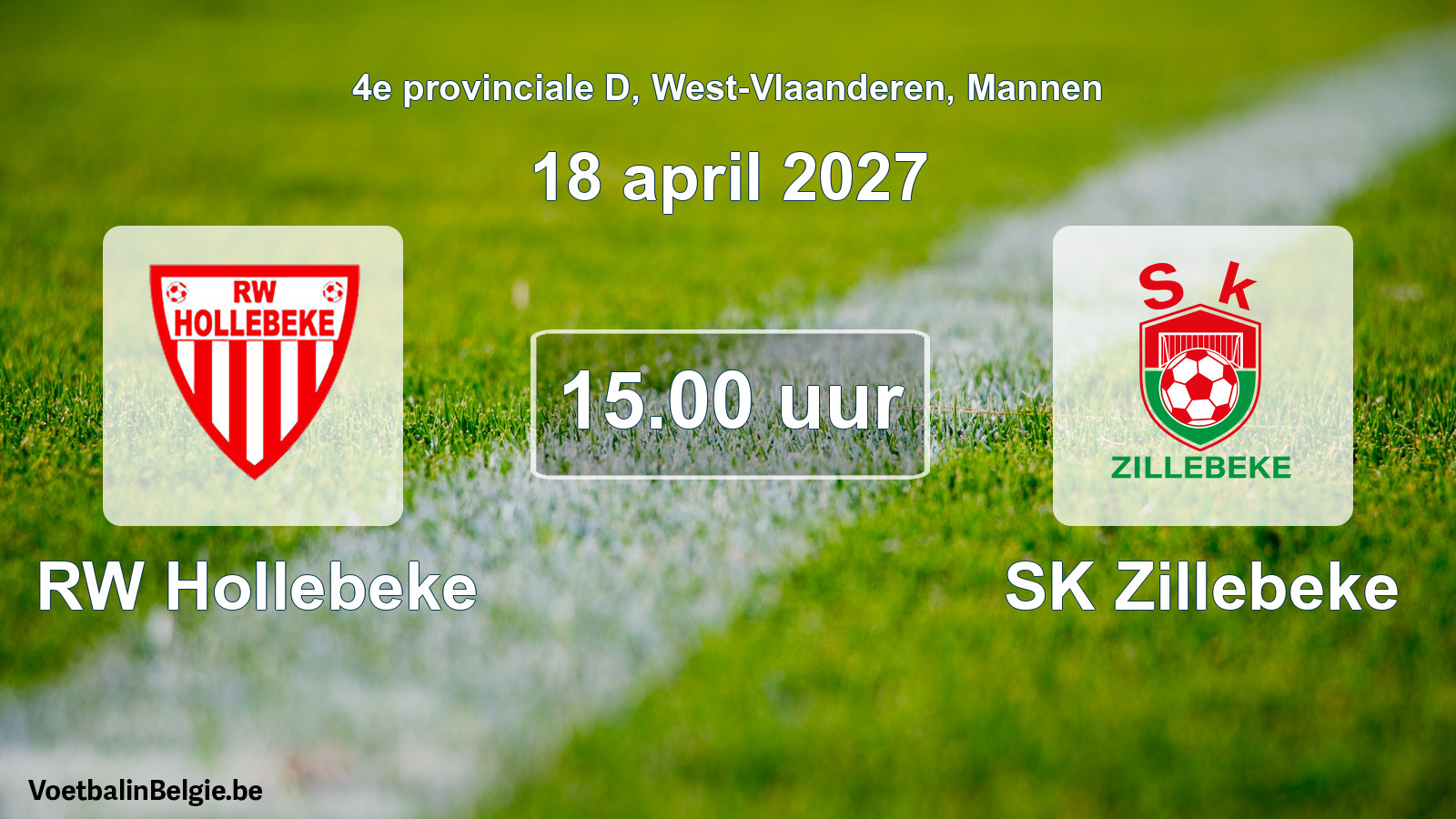 Geplande wedstrijd mannenvoetbal: RW Hollebeke - SK Zillebeke (18 april 2027)