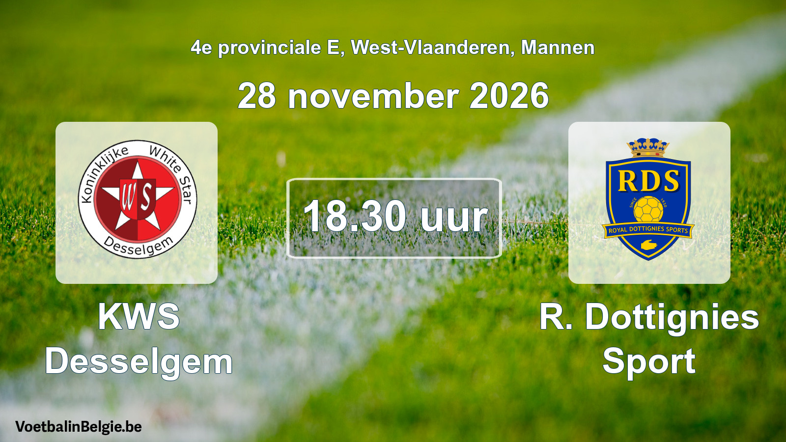 Scheduled match men football: KWS Desselgem - R. Dottignies Sport (28 November 2026)