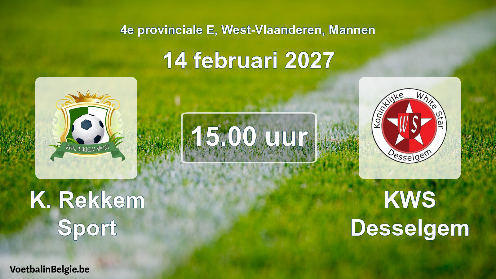 Geplande wedstrijd mannenvoetbal: K. Rekkem Sport - KWS Desselgem (14 februari 2027)