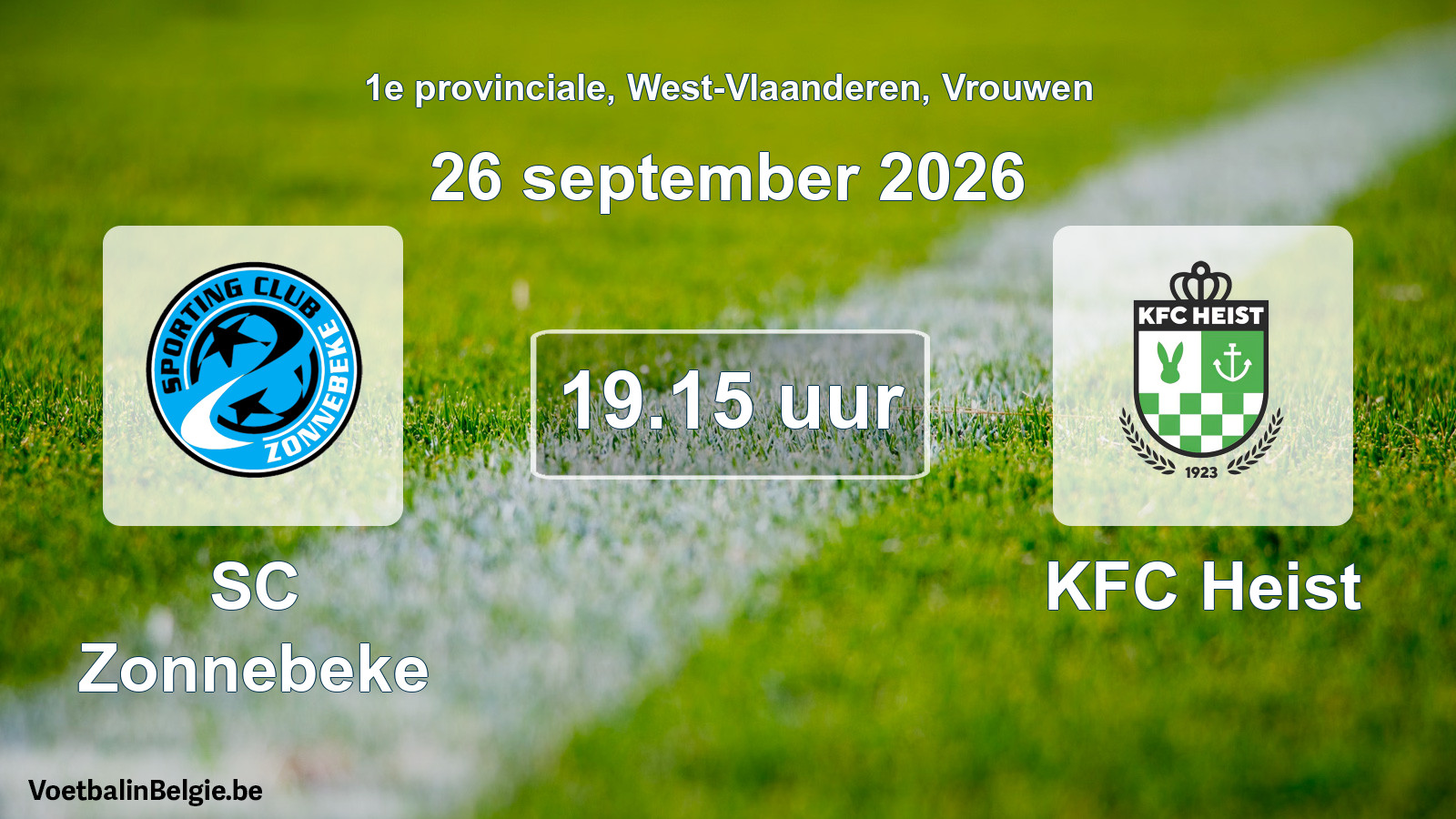 Geplande wedstrijd vrouwenvoetbal: SC Zonnebeke - KFC Heist (26 september 2026)