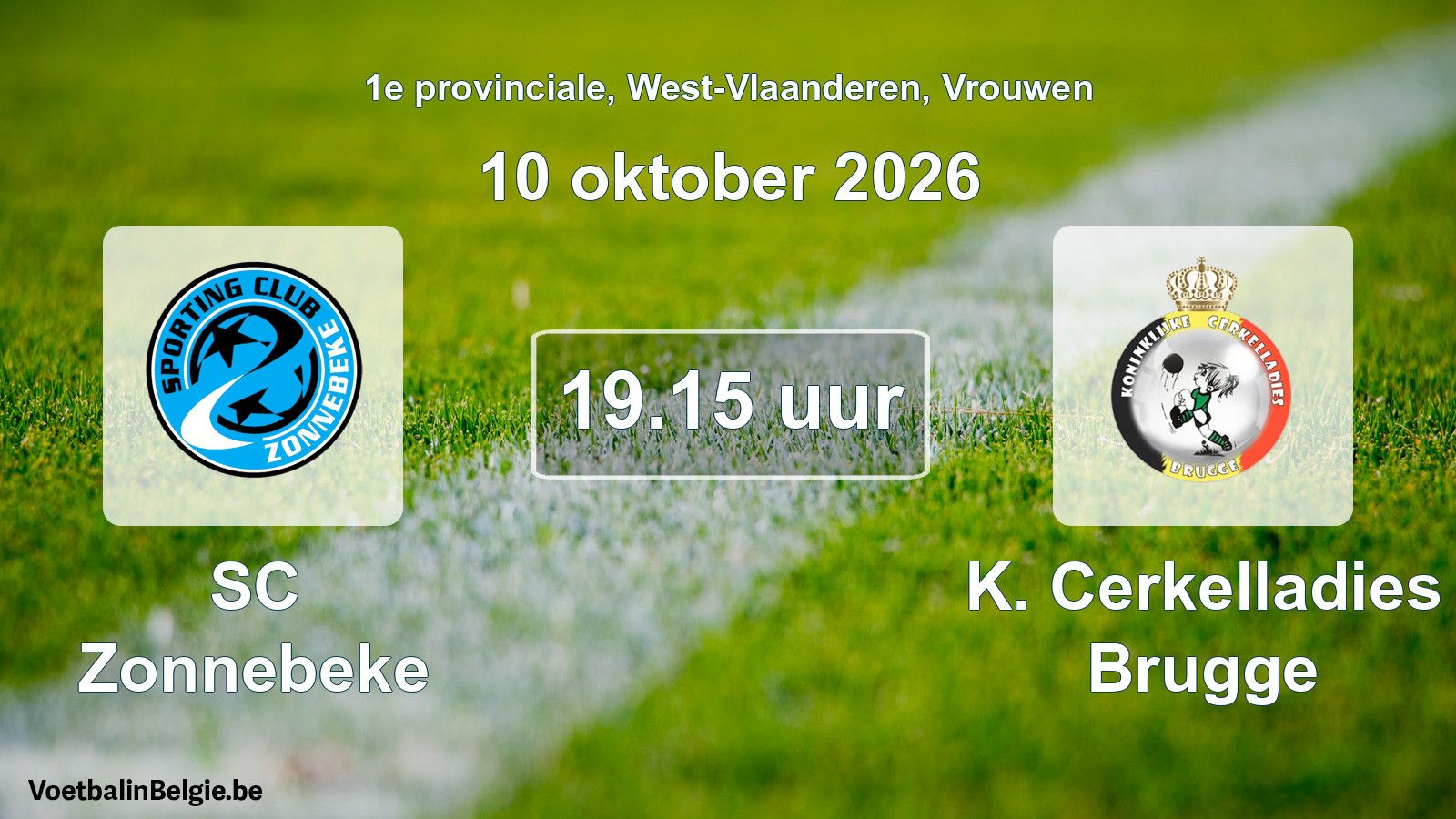 Geplande wedstrijd vrouwenvoetbal: SC Zonnebeke - K. Cerkelladies Brugge (10 oktober 2026)
