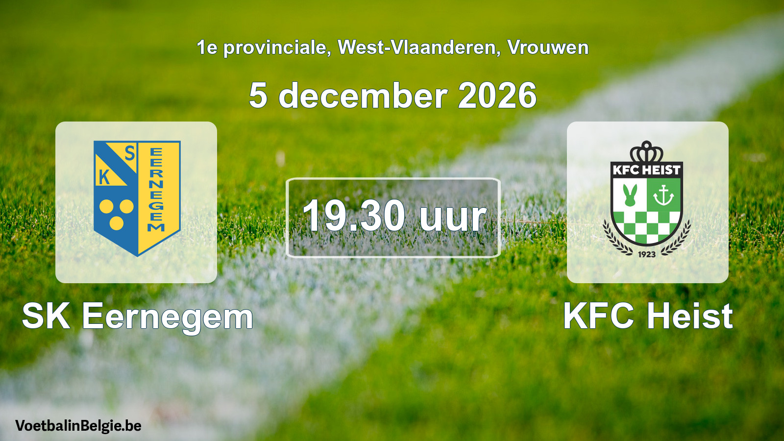 Geplande wedstrijd vrouwenvoetbal: SK Eernegem - KFC Heist (5 december 2026)